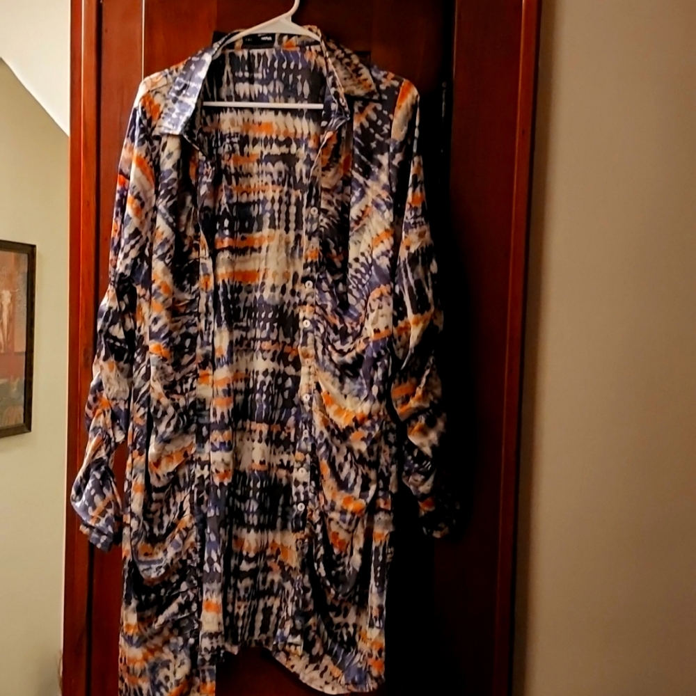 Long sleeve size 2X button down Shirt dress